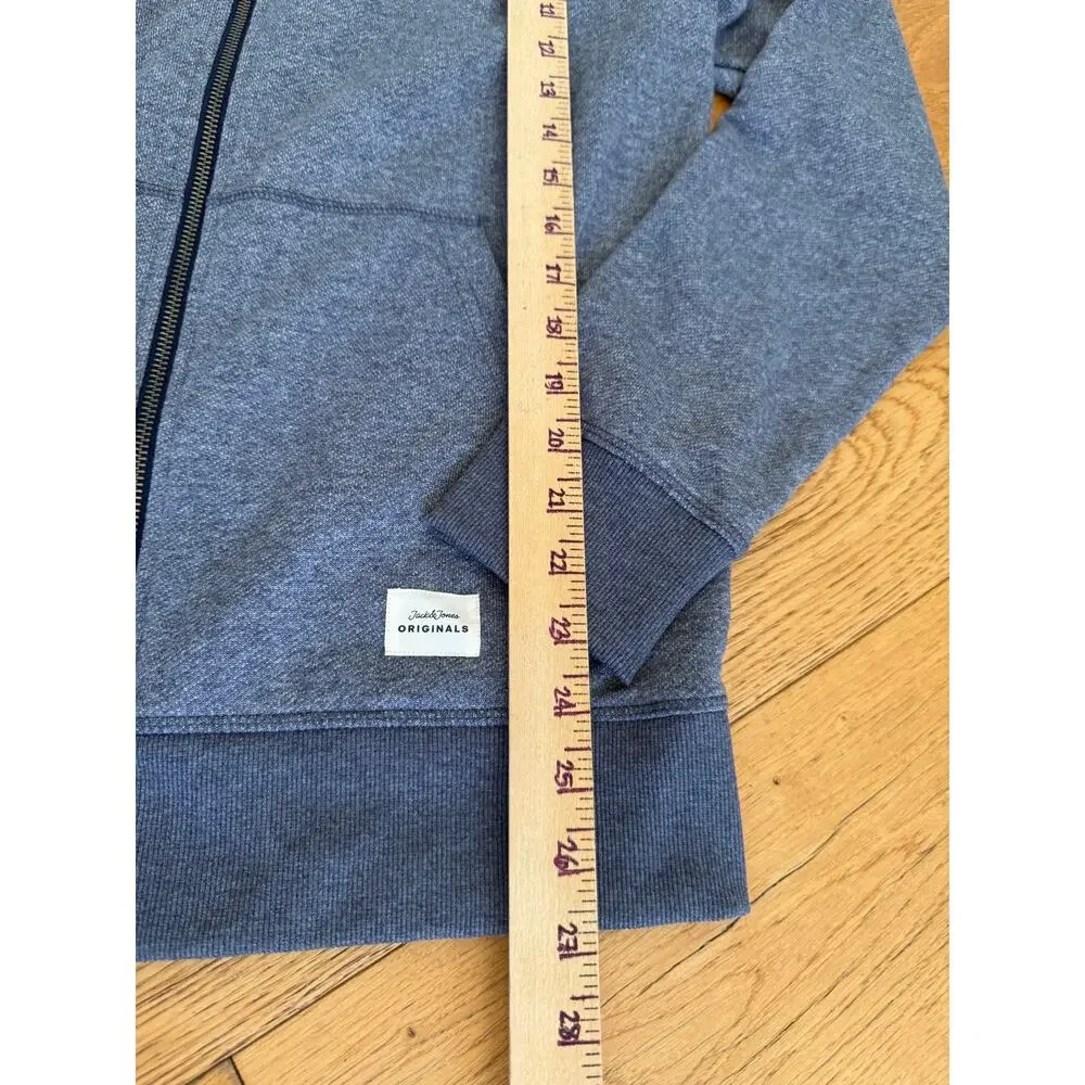 Jack & Jones Originals Men’s Large Blue Full Zip Hoodie Sweatshirt EUC
